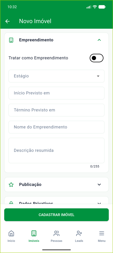 Seção Empreendimento